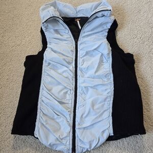 Free People Puffer Vest Ribbed Sides Size Small